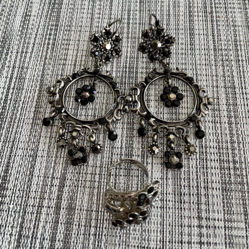 Chandelier Earrings & Ring
